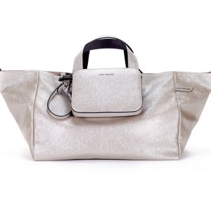 2in1 Wende-Shopper Set Silver & Pailletten Schwarz + Pouch + Cover