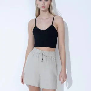 AlltäglicheLeinenshorts - Steingrau