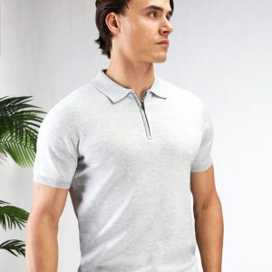 Zip Polo – Grey