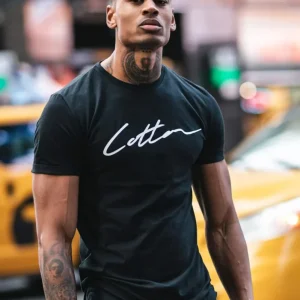 Cotton Signature Tee – Black